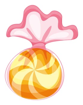 illustration of a yellow candy sweet on a white background