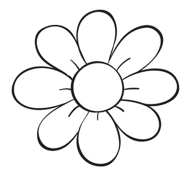 illustration of a flower sketch on white background