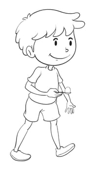 illustration of a boy sketch on a white background