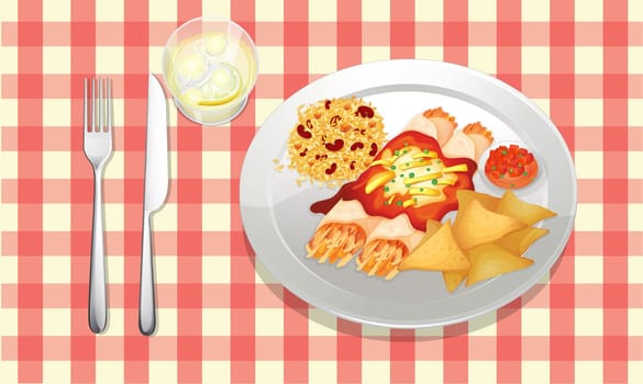 illustration of food on a colored background