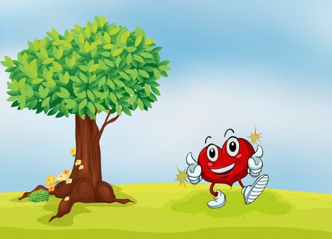 illustration of a heart and a tree in a beautiful nature