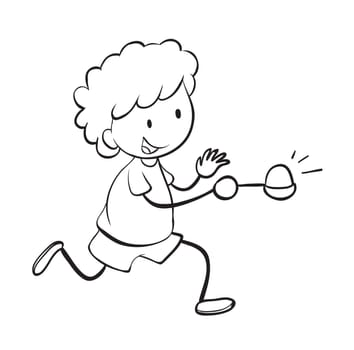 illustration of a boy sketch on a white background