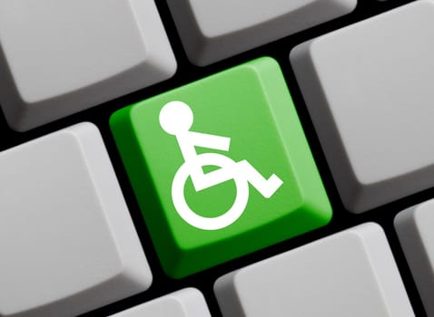 Wheelchair icon on computer keyboard