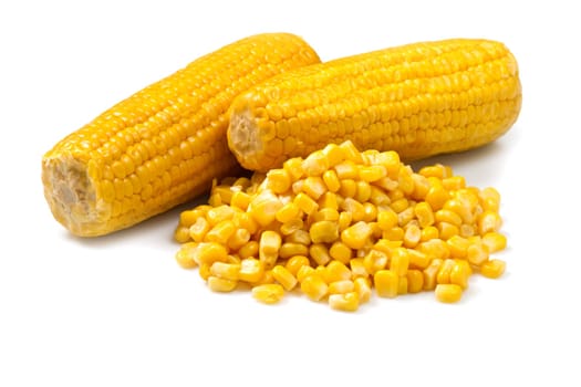 Corn pile on white background