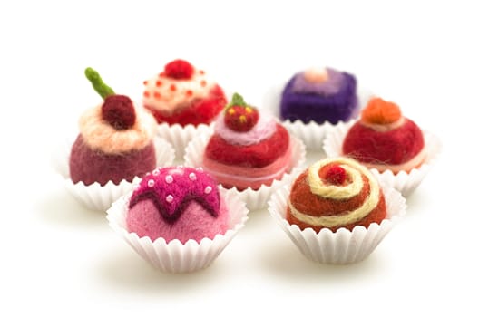 Assortment of colorful felt chocolates