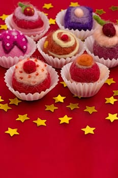 Christmas Assortment of Colorful Felted Chocolates