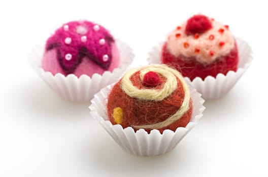 Assortment of colorful felt chocolates