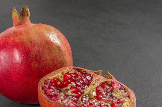 Pomegranate on a slate plate