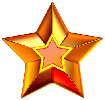 shiny gold star for advertise on a white background