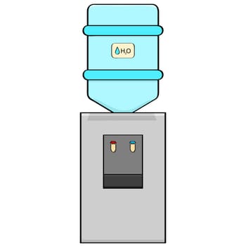 Cartoon illustration of a portable water cooler