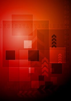 Bright red technology background. Vector illustration