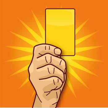 Hand and yellow card