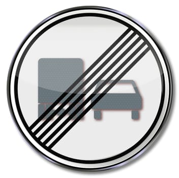Sign lifting truck overtaking ban