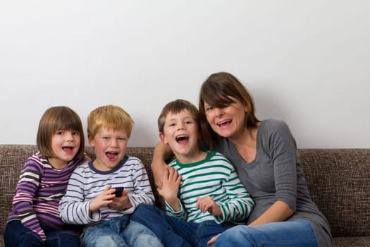 Mother with her children