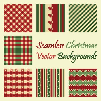 Seamless Christmas Vector Backgrounds 01