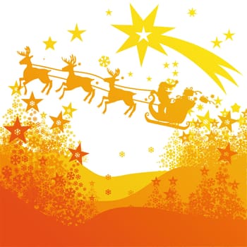 Background St. Nicholas,reindeer and comet