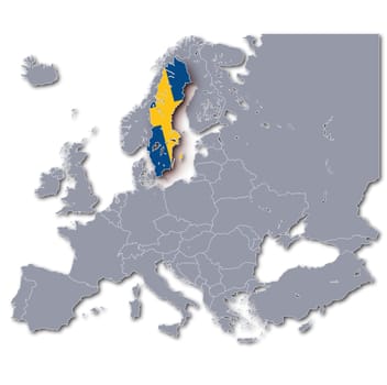 Map of Europe Sweden