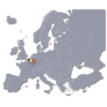 Map of Europe Belgium