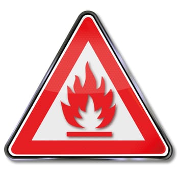 Hazard signs oxidizing and fire