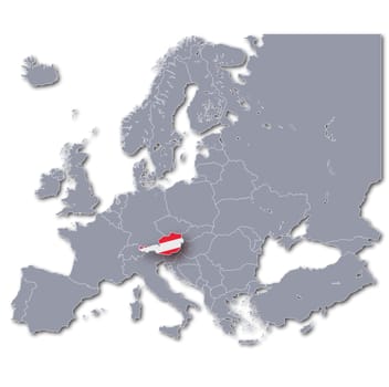 Map of Europe Austria