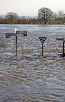 Weser flood near Hessisch Oldendorf