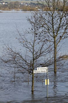 Weser flood near Hessisch Oldendorf