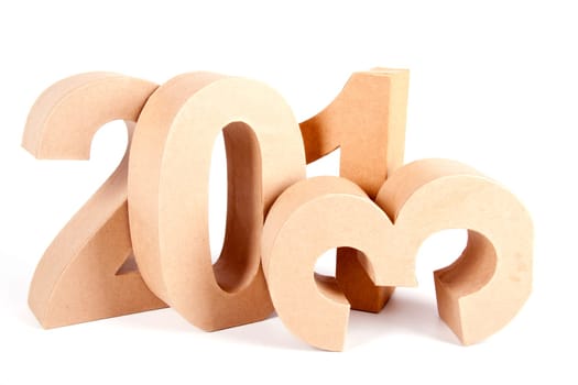 Paper numbers an a christmas ball forming 2013 as for the new year
