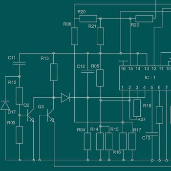 Abstract electrical scheme background. Vector design