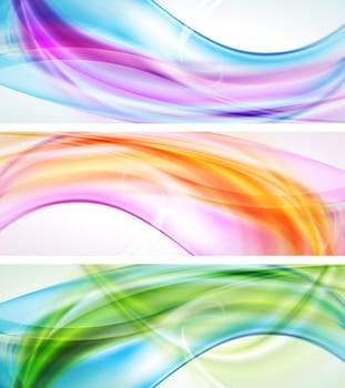 Set of abstract multicolored banners. Eps 10 vector
