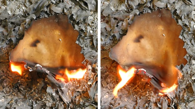 burning paper