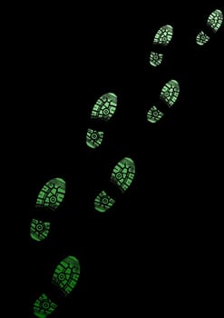Illustration of Footsteps in one direction to use for presentations and more