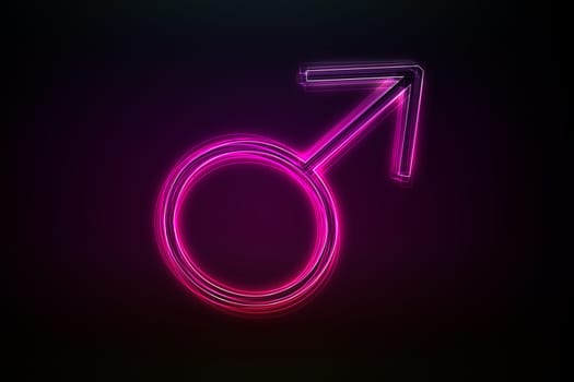 Neon Male as an illustration in neon light style