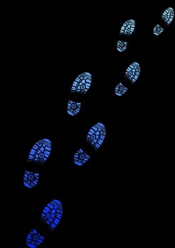 Illustration of Footsteps in one direction to use for presentations and more