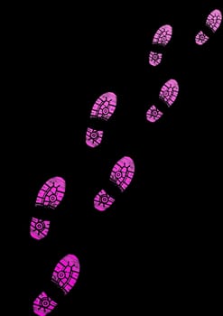 Illustration of Footsteps in one direction to use for presentations and more
