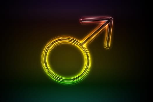 Neon Male as an illustration in neon light style