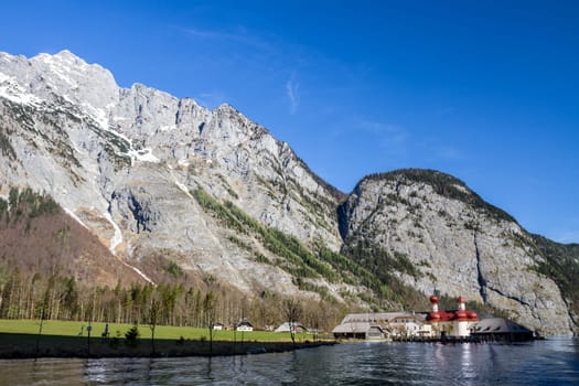 Chapel on the shore of the Königssee.