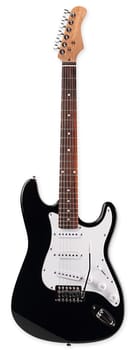 electric guitar in front of white background