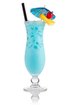 Cocktail swimming pool on white background