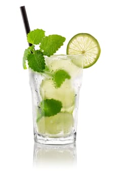 Cocktail mojito on white background