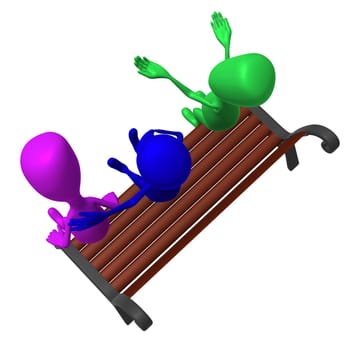 Over view puppet quess about weather in park