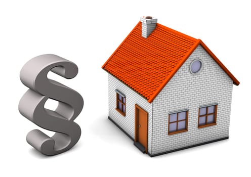 A house with paragraph on the white background.