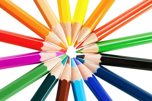 Color pencils, it is isolated on white