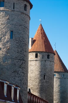 Towers of a fortification of Old Tallinn