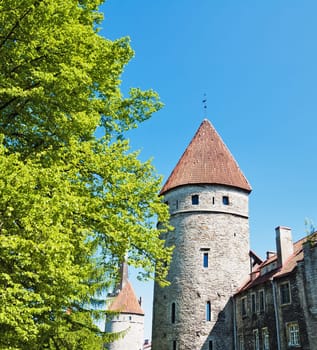 Towers of a fortification of Old Tallinn