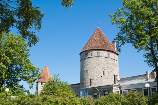 Towers of a fortification of Old Tallinn