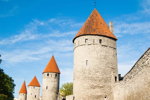 Towers of a fortification of Old Tallinn