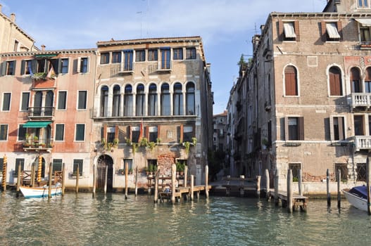 View of the city of Venice (Venezia) from the Grand Canal