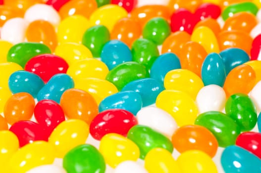 Jelly beans close up background
