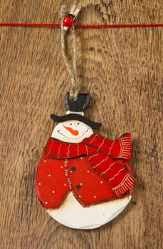 Christmas decoration over wooden background