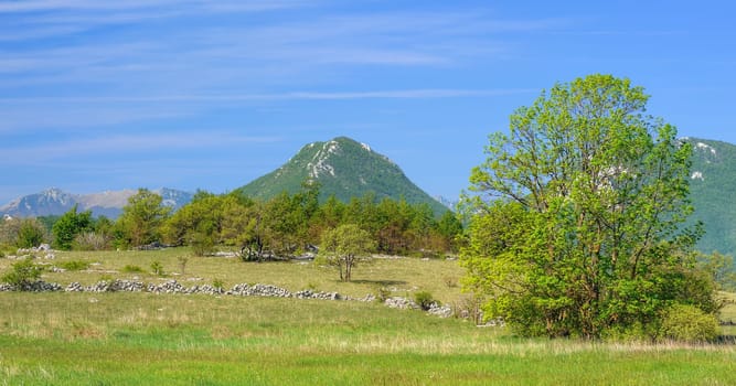 Mountain in Lika - Trovrh. The view near Ondic, Croatia